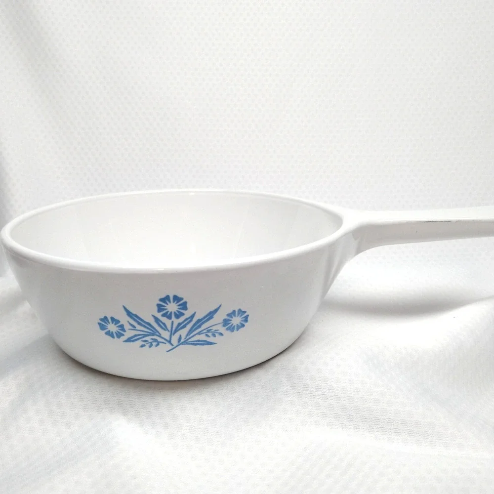 CorningWare Blue Cornflower 1 Pint P-83-B Skillets Set 2 Saucepans Vintage 1970s